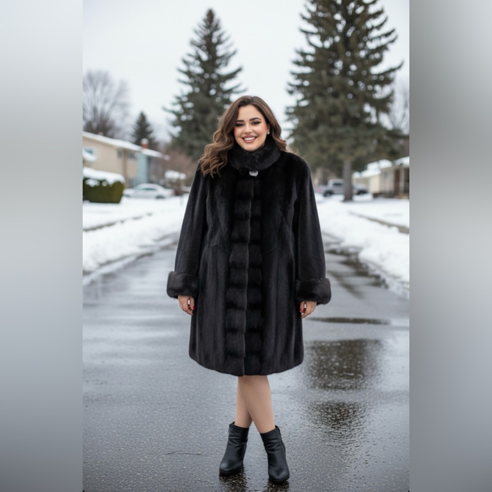 Pellacci Saga mink coat, pre-owned, size 8